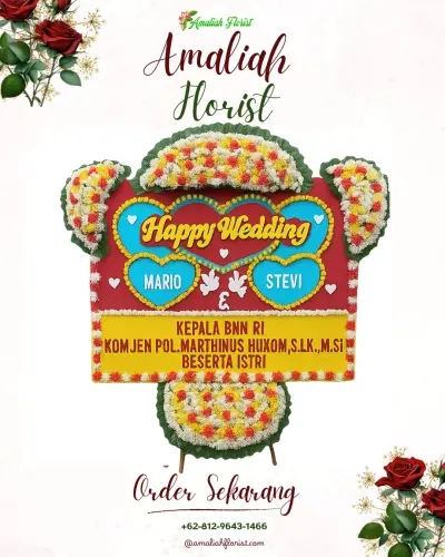 Karangan Papan Bunga Pernikahan di Cipambuan